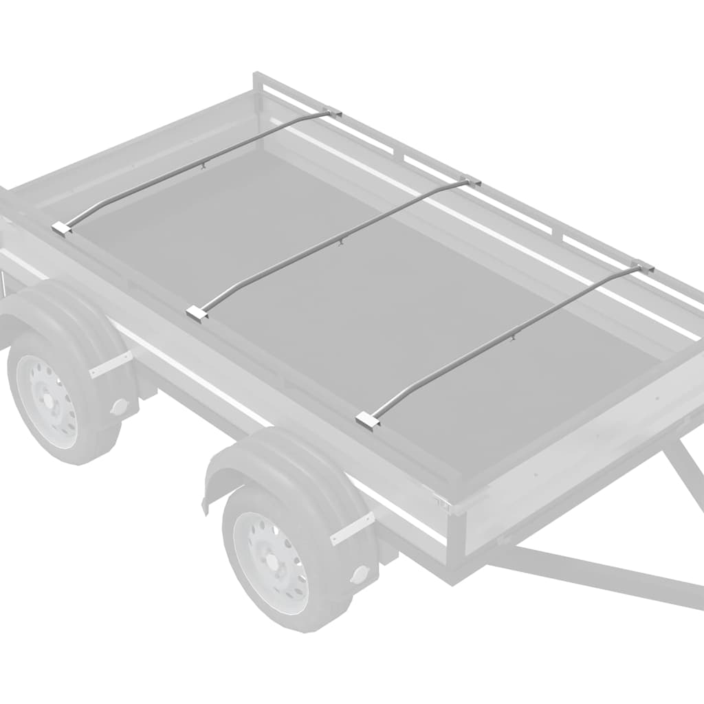 Tarpaulin Bracket for Trailers 3 pcs Silver 130-210 cm Aluminum