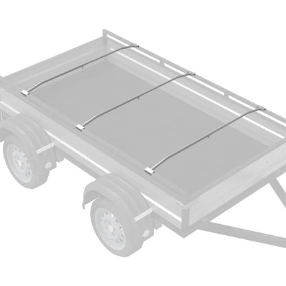 Tarpaulin Bracket for Trailers 3 pcs Silver 130-210 cm Aluminum