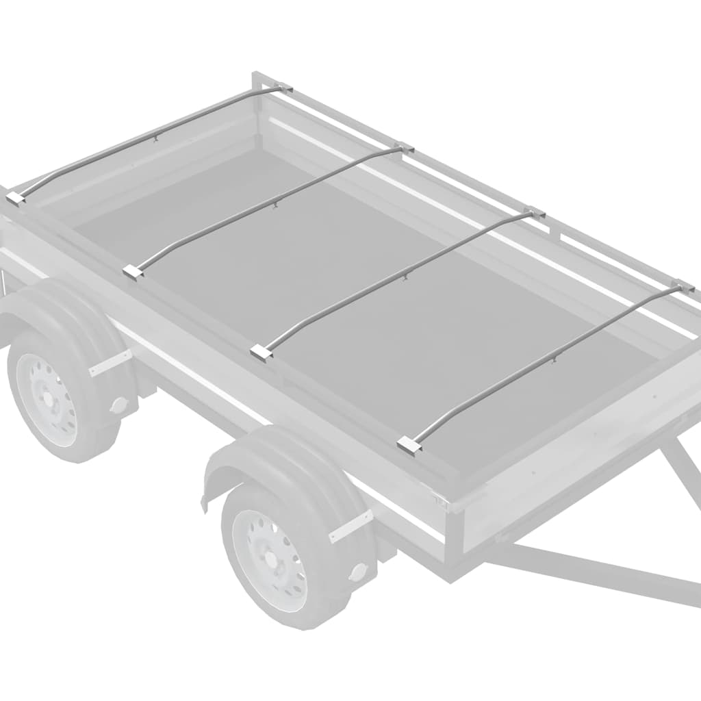 Tarpaulin Bracket for Trailers 4 pcs Silver 130-210 cm Aluminum
