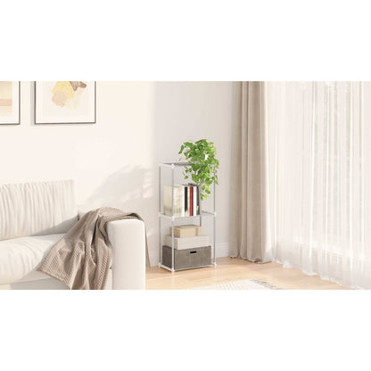 Tubular Shelf with Storage White 42.5 x 27 x 91.5 cm Aluminium