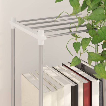 Tubular Shelf with Storage White 42.5 x 27 x 91.5 cm Aluminium