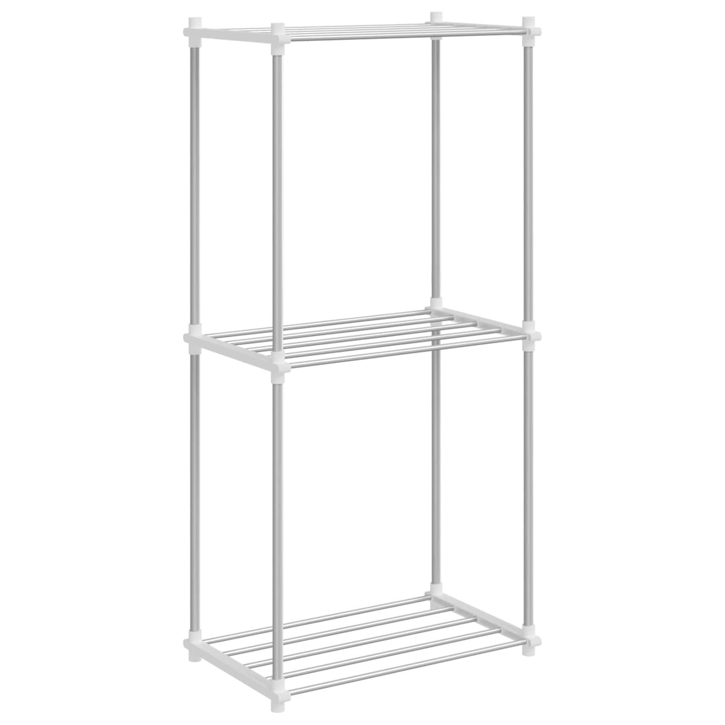 Tubular Shelf with Storage White 42.5 x 27 x 91.5 cm Aluminium
