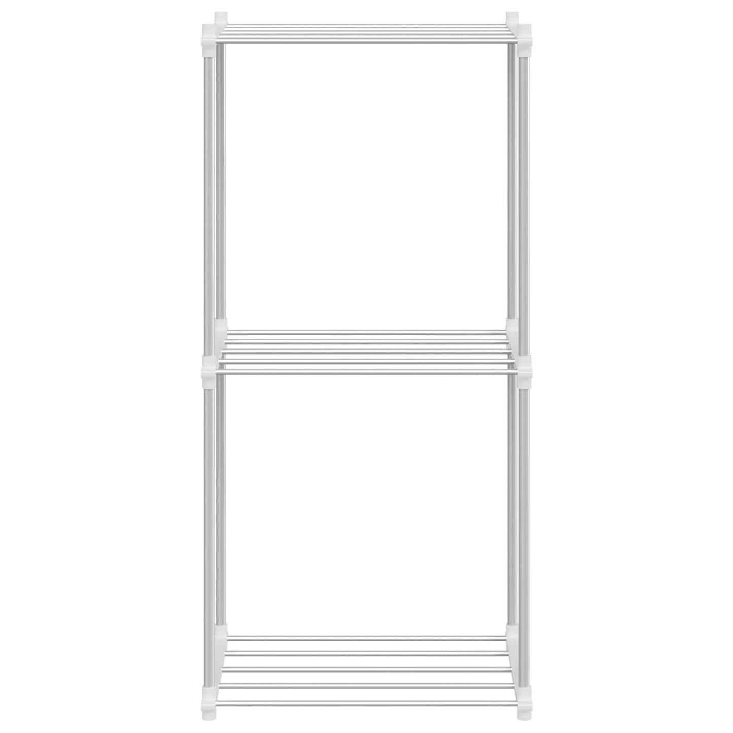 Tubular Shelf with Storage White 42.5 x 27 x 91.5 cm Aluminium