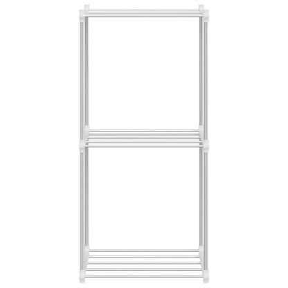 Tubular Shelf with Storage White 42.5 x 27 x 91.5 cm Aluminium