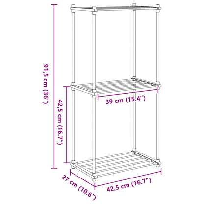 Tubular Shelf with Storage White 42.5 x 27 x 91.5 cm Aluminium