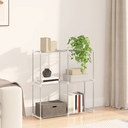 Tubular Shelf with Storage White 86 x 27 x 90 cm Aluminium