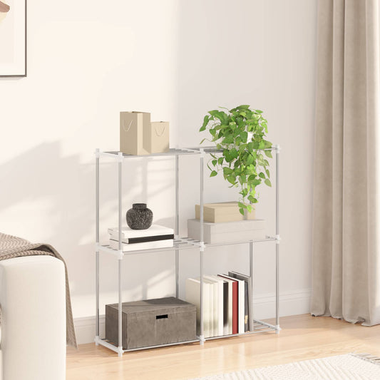 Tubular Shelf with Storage White 86 x 27 x 90 cm Aluminium