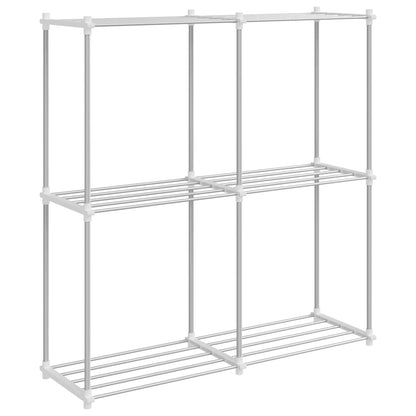 Tubular Shelf with Storage White 86 x 27 x 90 cm Aluminium