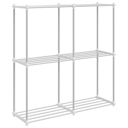 Tubular Shelf with Storage White 86 x 27 x 90 cm Aluminium