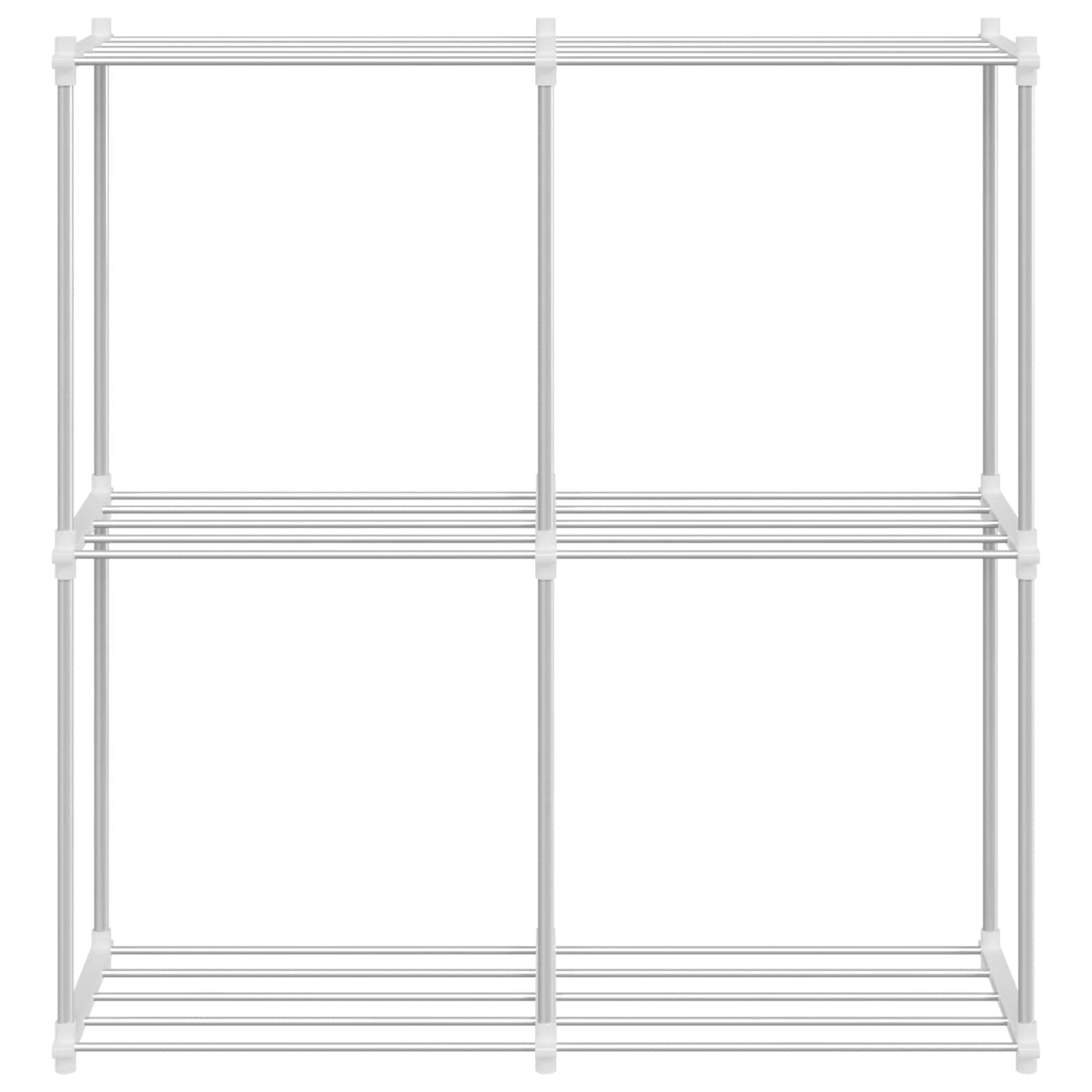 Tubular Shelf with Storage White 86 x 27 x 90 cm Aluminium