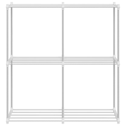 Tubular Shelf with Storage White 86 x 27 x 90 cm Aluminium