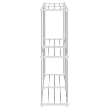 Tubular Shelf with Storage White 86 x 27 x 90 cm Aluminium