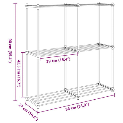 Tubular Shelf with Storage White 86 x 27 x 90 cm Aluminium