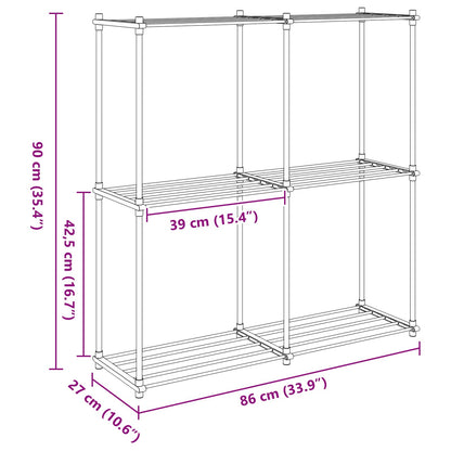 Tubular Shelf with Storage White 86 x 27 x 90 cm Aluminium