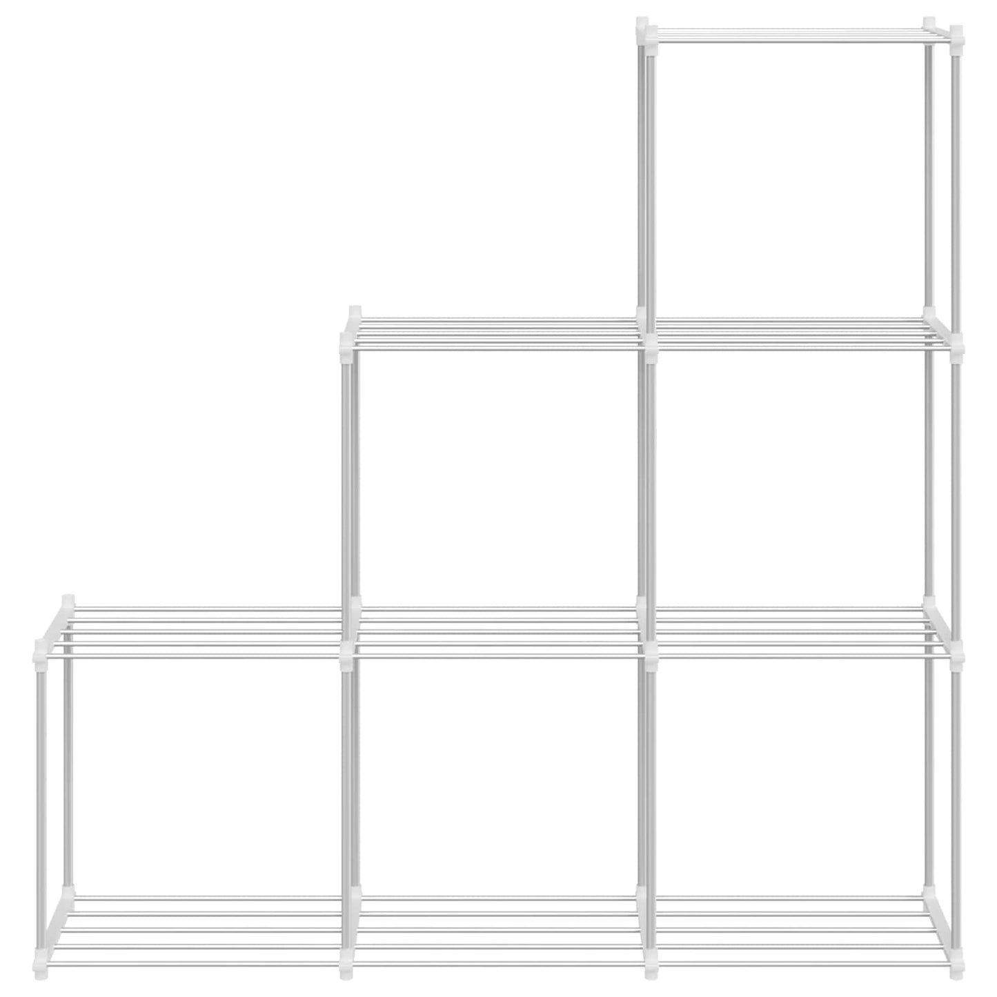 Tubular Shelf with Storage White 129 x 27 x 132 cm Aluminium