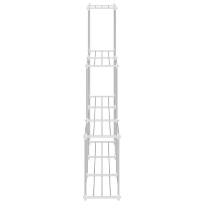 Tubular Shelf with Storage White 129 x 27 x 132 cm Aluminium