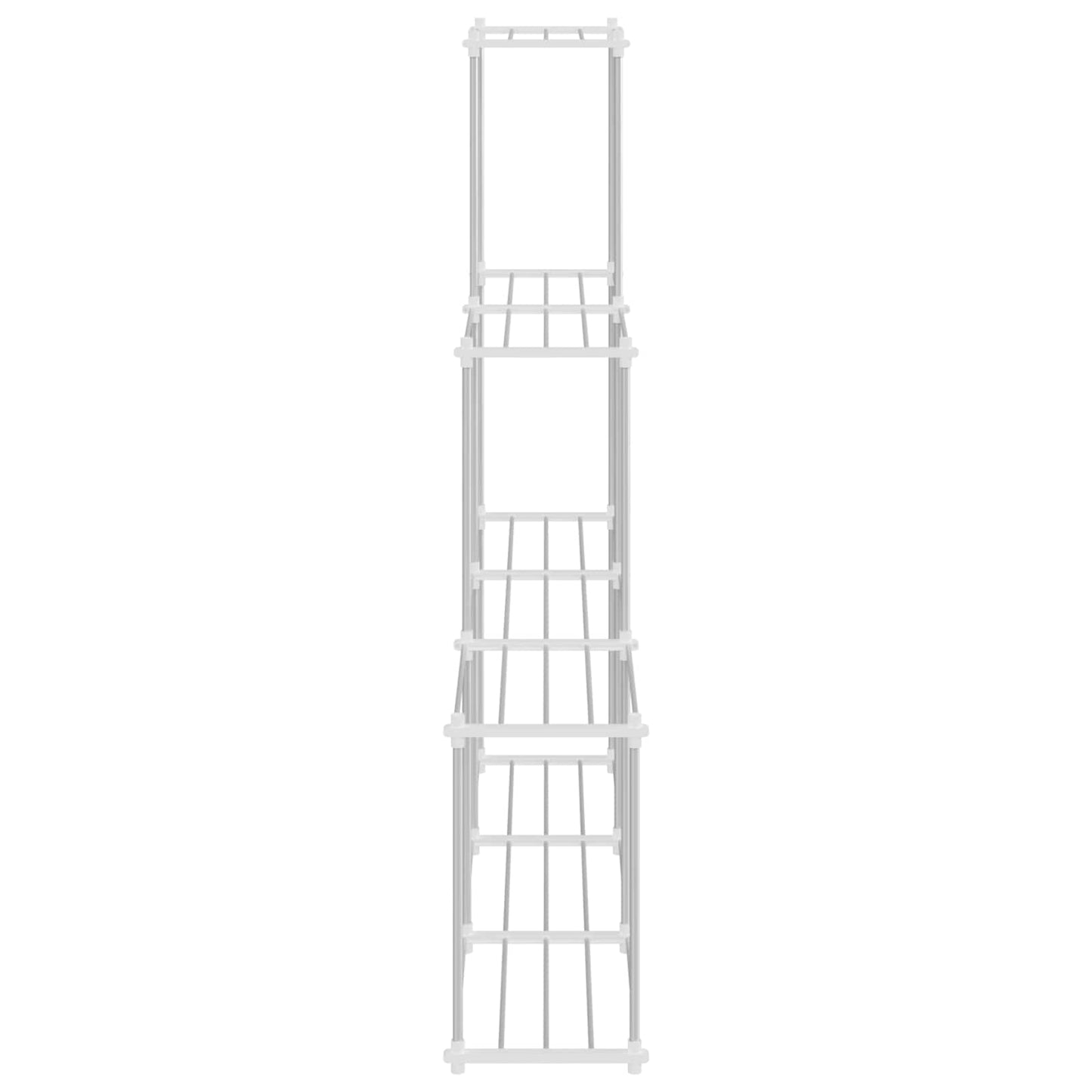 Tubular Shelf with Storage White 129 x 27 x 132 cm Aluminium