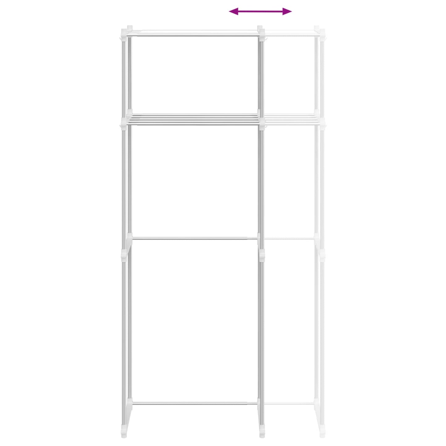 Washing Machine Shelf White 70 x 27 x 136 cm Aluminium