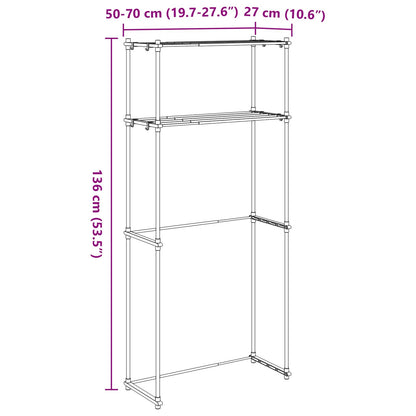 Washing Machine Shelf White 70 x 27 x 136 cm Aluminium