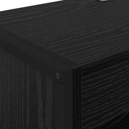 Book Cabinet 60 x 30 x 189.5 cm Engineered Wood Black Oak