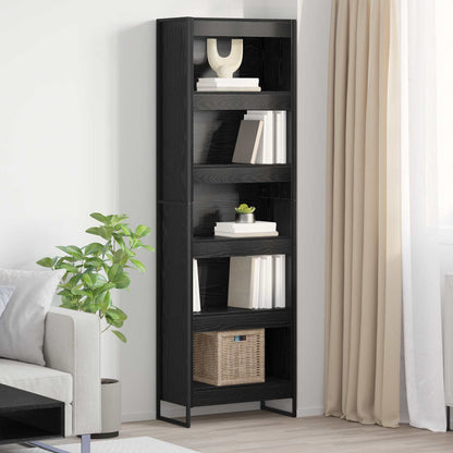 Book Cabinet 60 x 30 x 189.5 cm Engineered Wood Black Oak