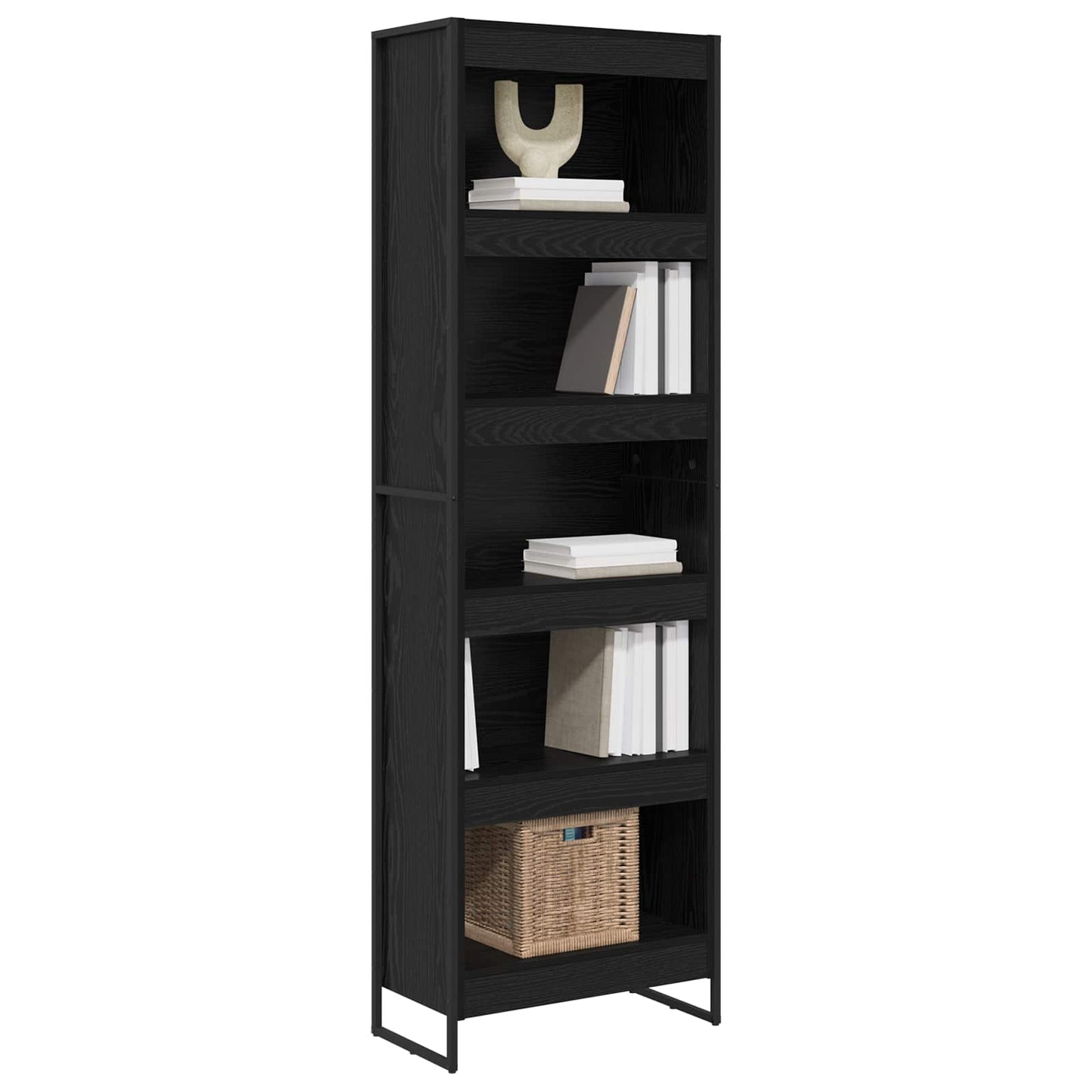 Book Cabinet 60 x 30 x 189.5 cm Engineered Wood Black Oak