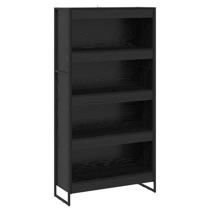 Book Cabinet 2 pcs Black Oak 80 x 30 x 155 cm Engineered Wood