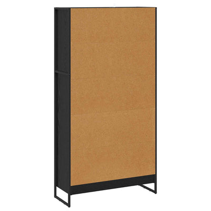 Book Cabinet 80 x 30 x 155 cm Engineered Wood Black Oak