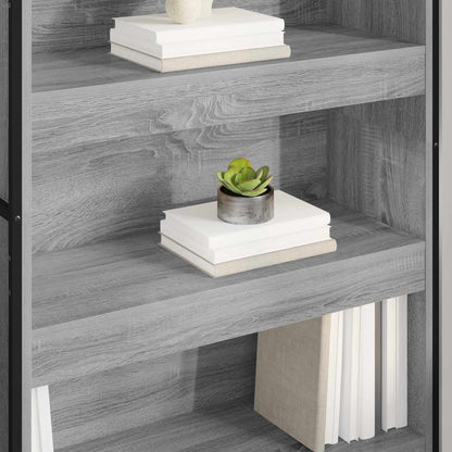 Book Cabinet 80 x 30 x 155 cm Engineered Wood Grey Sonoma