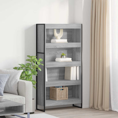 Book Cabinet 80 x 30 x 155 cm Engineered Wood Grey Sonoma