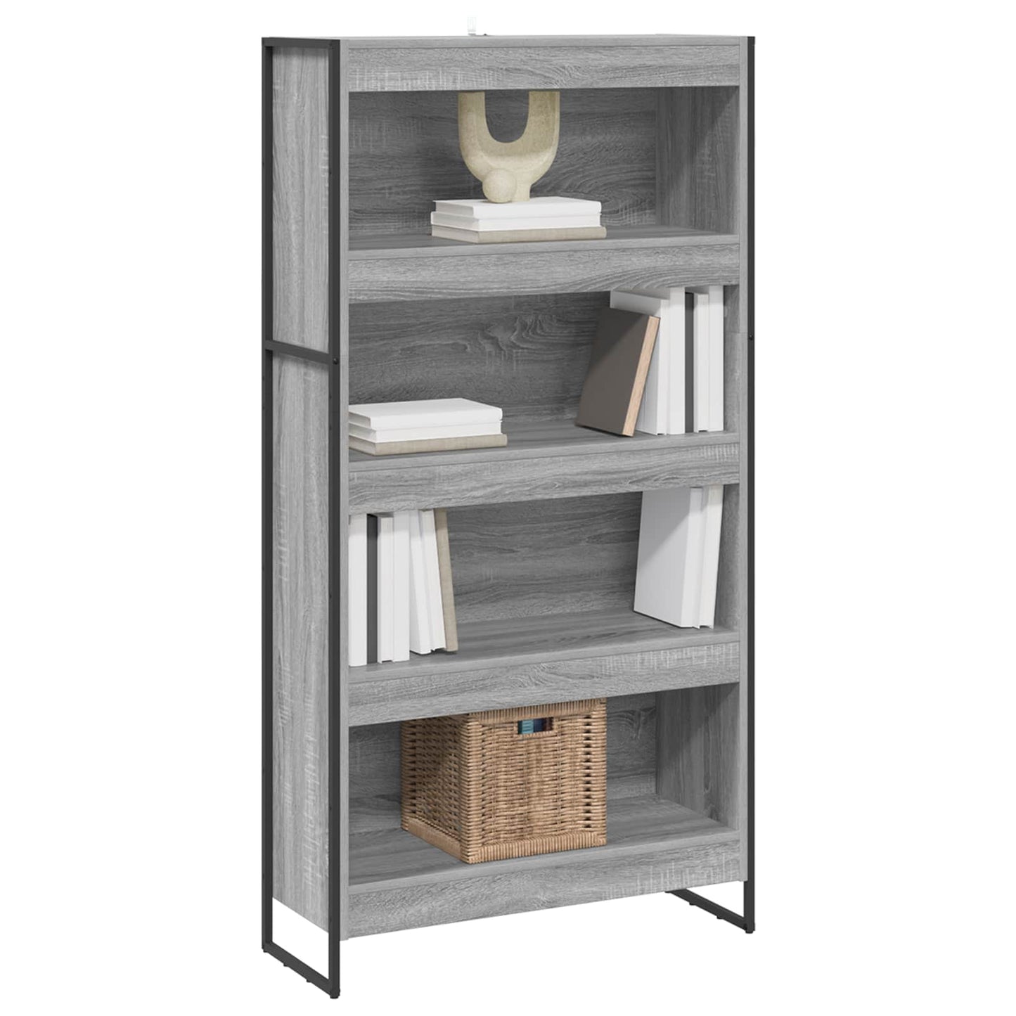 Book Cabinet 80 x 30 x 155 cm Engineered Wood Grey Sonoma