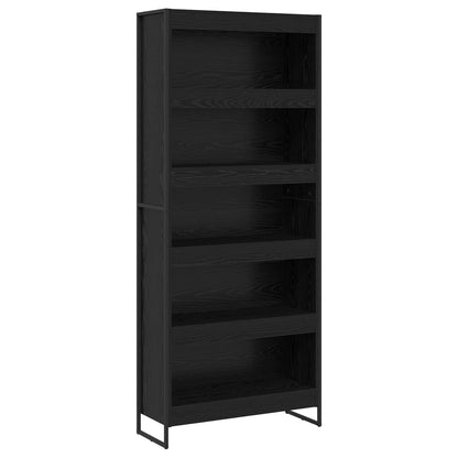 Book Cabinet 80 x 30 x 189.5 cm Engineered Wood Black Oak
