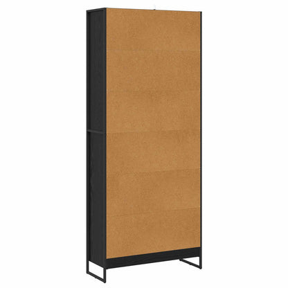 Book Cabinet 80 x 30 x 189.5 cm Engineered Wood Black Oak