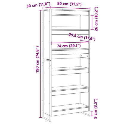 Book Cabinet 2 pcs Black Oak 80 x 30 x 189.5 cm Engineered Wood