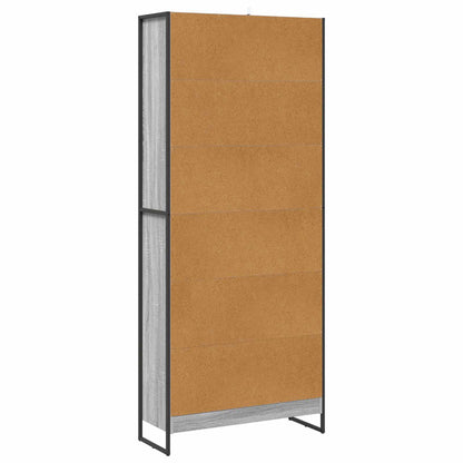 Book Cabinet 80 x 30 x 189.5 cm Engineered Wood Grey Sonoma