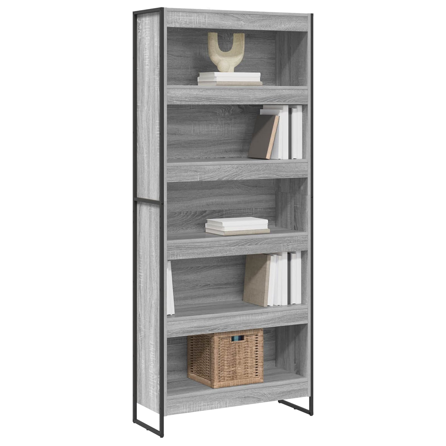 Book Cabinet 80 x 30 x 189.5 cm Engineered Wood Grey Sonoma