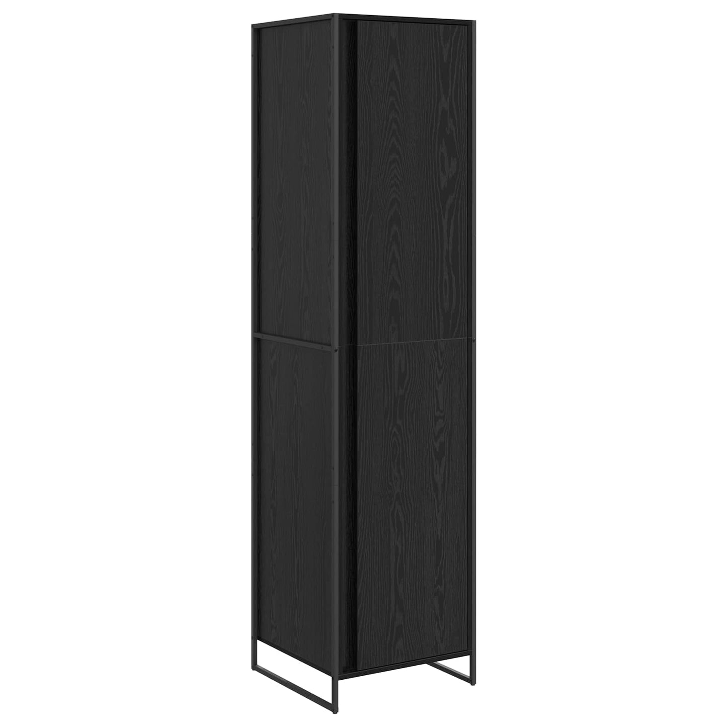 Warderobe with Door Black Oak 50 x 50 x 200 cm Engineered Wood
