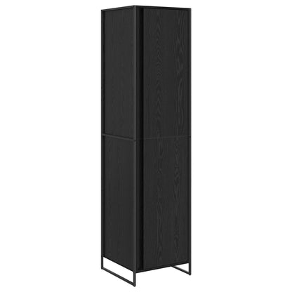Warderobe with Door Black Oak 50 x 50 x 200 cm Engineered Wood