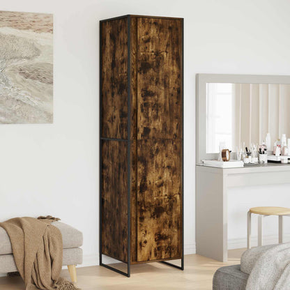 Warderobe with Door Smoke Oak 50 x 50 x 200 cm Engineered Wood