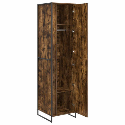 Warderobe with Door Smoke Oak 50 x 50 x 200 cm Engineered Wood