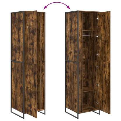 Warderobe with Door Smoke Oak 50 x 50 x 200 cm Engineered Wood