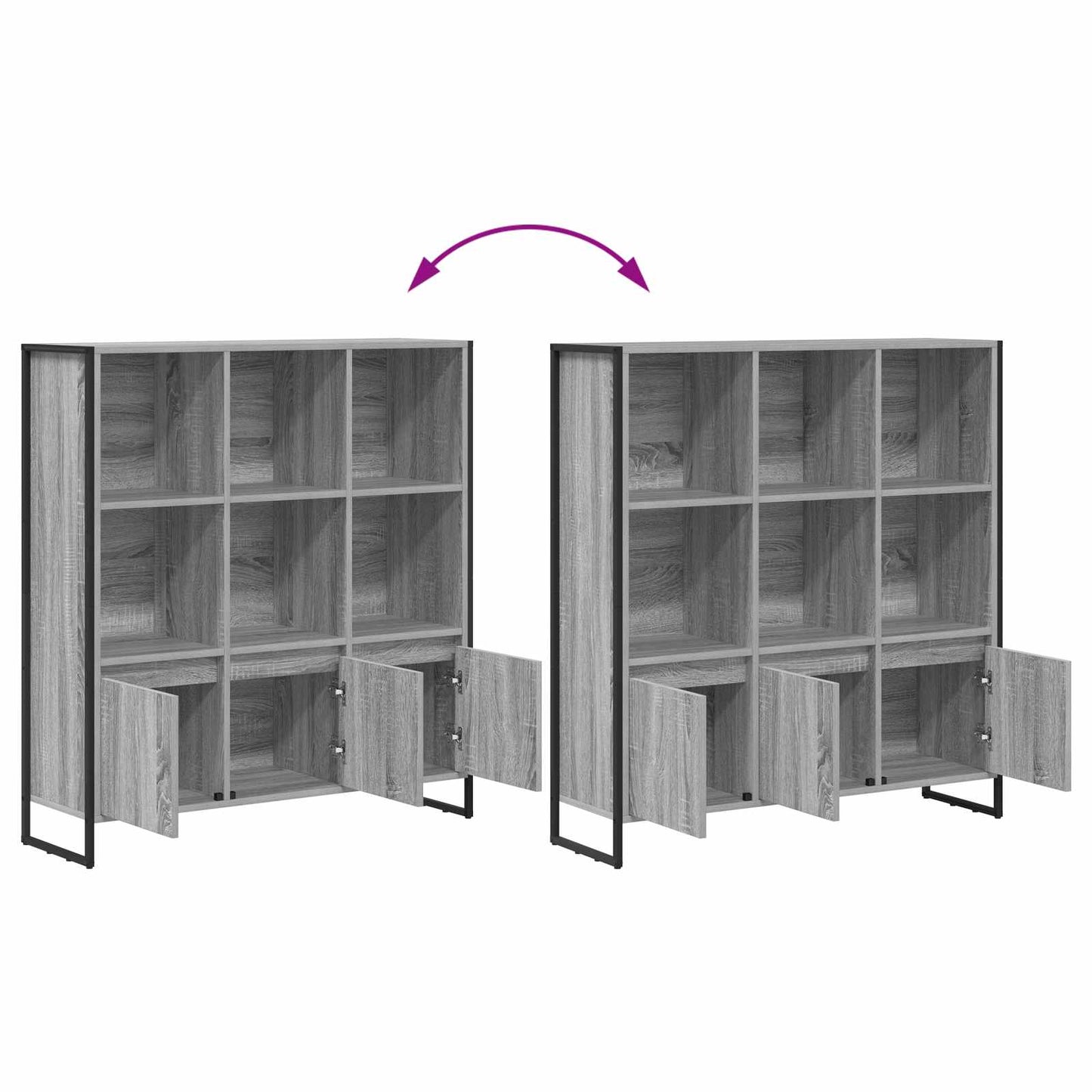 Book Cabinet 2 pcs Grey Sonoma 99.5 x 30 x 108 cm