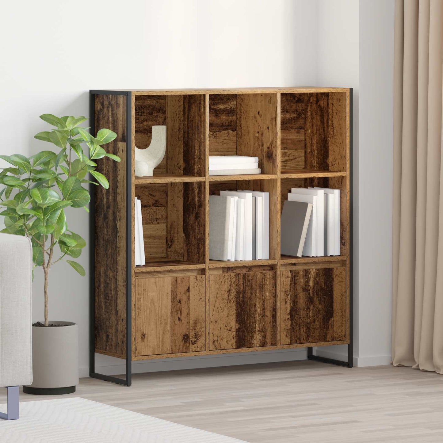 Book Cabinet 2 pcs Old Wood 99.5 x 30 x 108 cm Engineered Wood