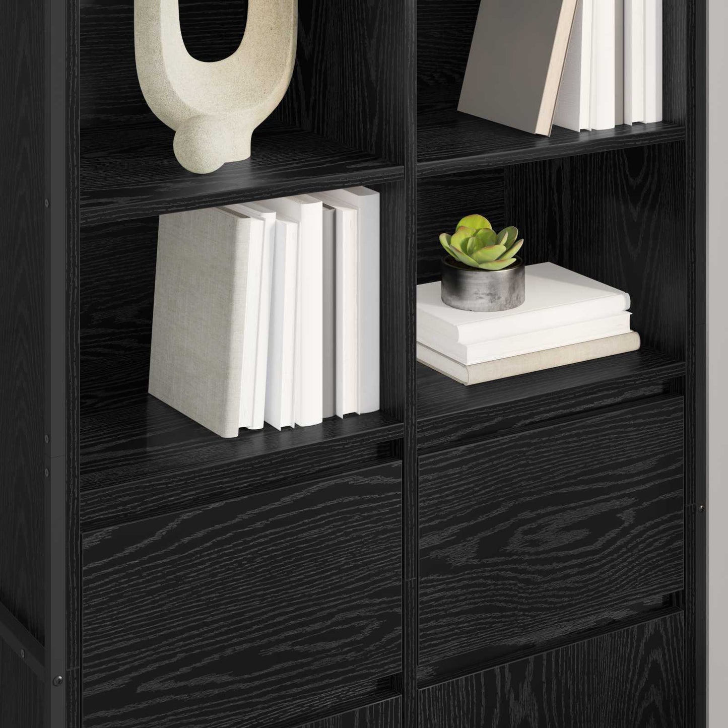 Sideboard 2 pcs Black Oak 81 x 36 x 150.5 cm Engineered Wood
