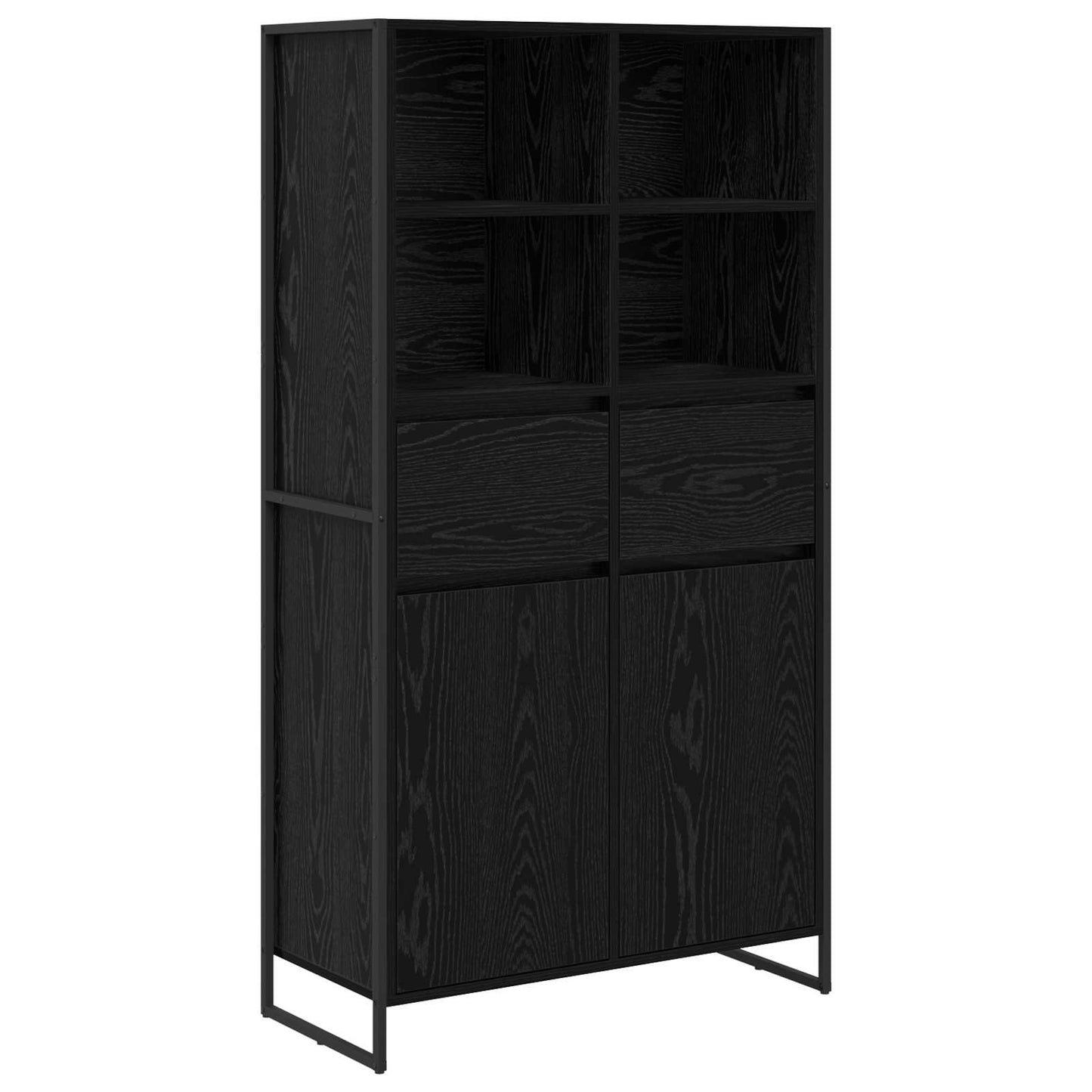 Sideboard 2 pcs Black Oak 81 x 36 x 150.5 cm Engineered Wood