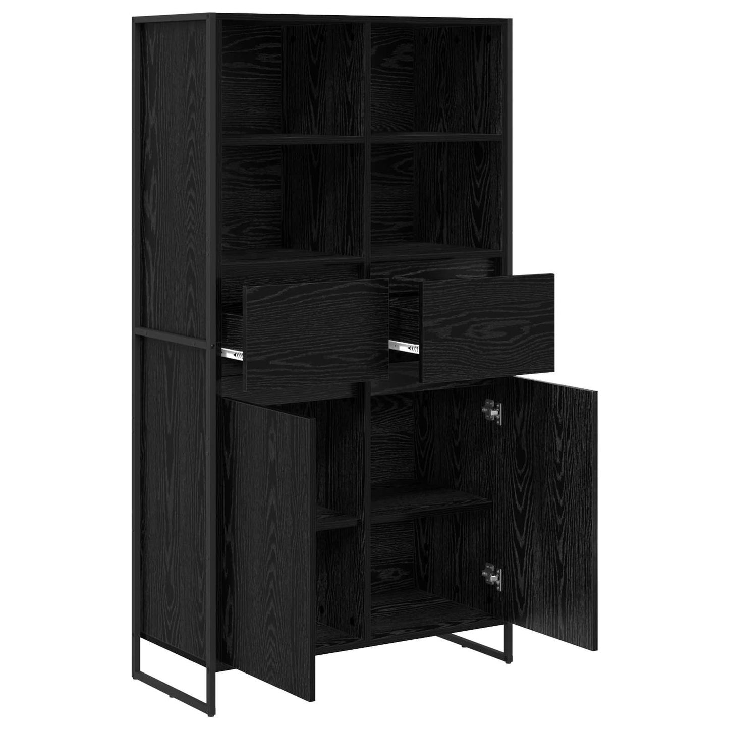Sideboard 2 pcs Black Oak 81 x 36 x 150.5 cm Engineered Wood