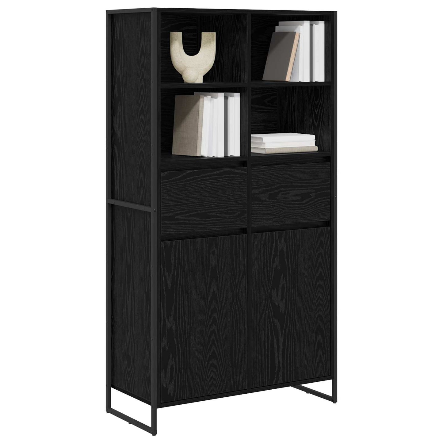 Sideboard 2 pcs Black Oak 81 x 36 x 150.5 cm Engineered Wood