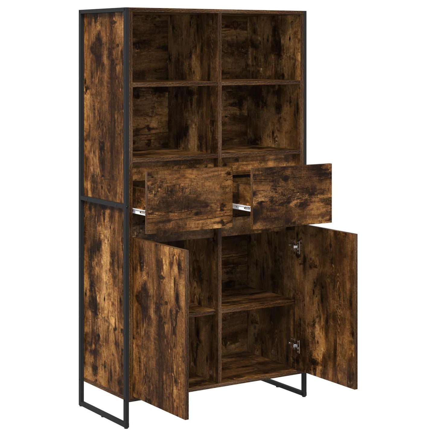 Sideboard 2 pcs Smoke Oak 81 x 36 x 150.5 cm Engineered Wood