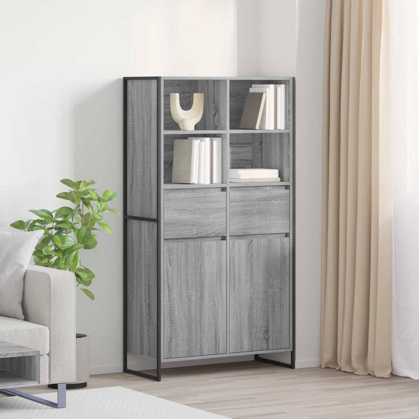 Sideboard 2 pcs Grey Sonoma 81 x 36 x 150.5 cm Engineered Wood