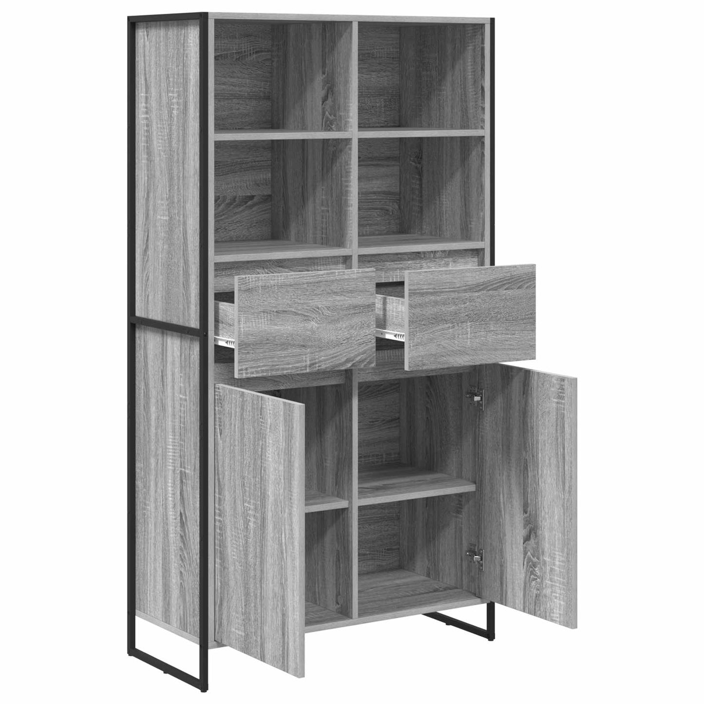 Sideboard 2 pcs Grey Sonoma 81 x 36 x 150.5 cm Engineered Wood
